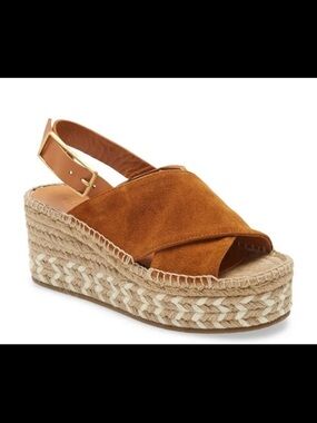 Rag & Bone Boho Summer Spring Tari Wedge Suede Platform Espadrille Sandal Sz 6